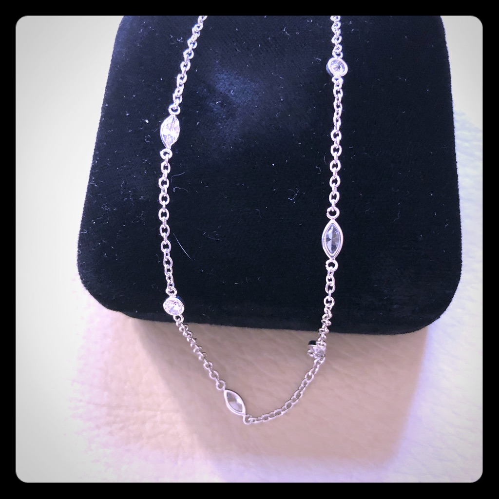 Sterling Silver Cubic Zirconia 16 Necklace 25$
